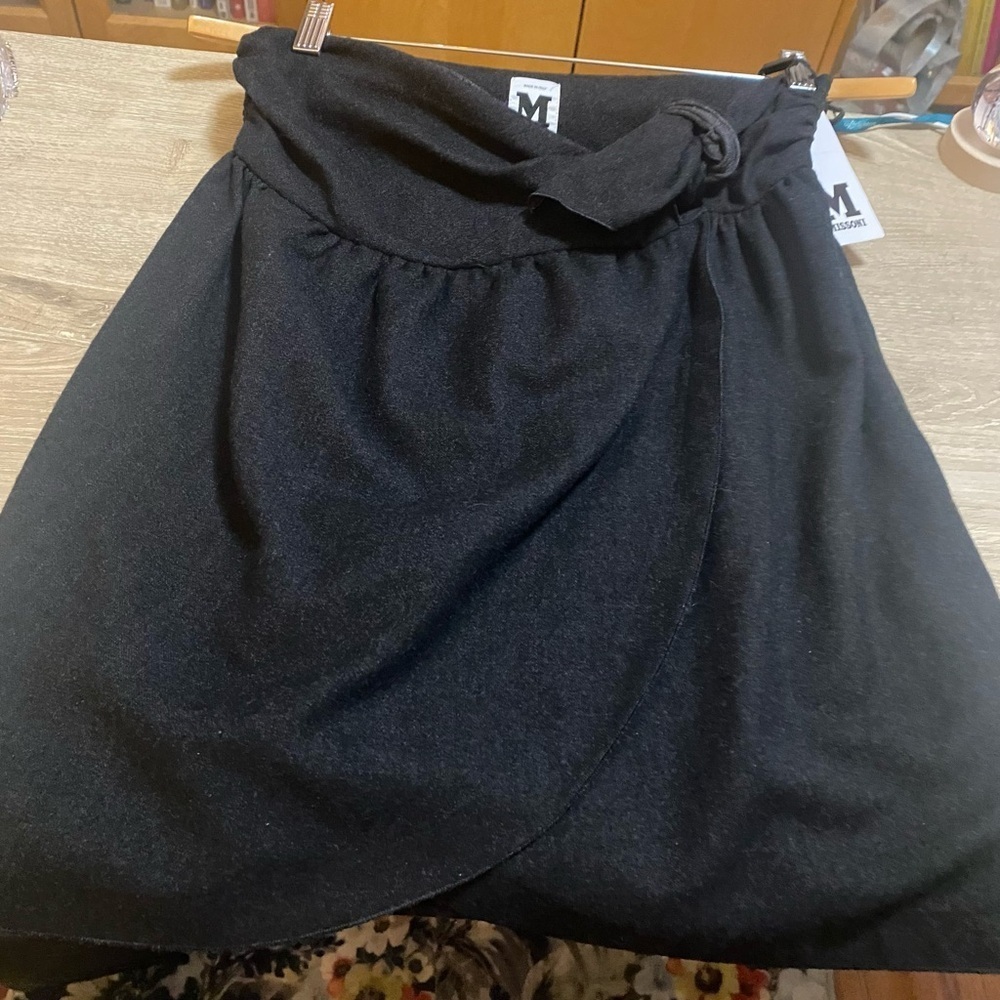 NWT Missoni Dark Gray Wool Skirt with Bow - Picture 4 of 9